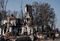 Вид на церковь Иоанна Крестителя со стороны улицы Фрунзе. За церковью улица Ивановская. Кадр немецкой кинохроники. Июль-август 1941 год
