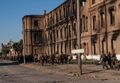 Улица Буденного. Справа современный дом 1/3. Колонная пленных красноармейцев. Кадр немецкой кинохроники. Июль-август 1941 год